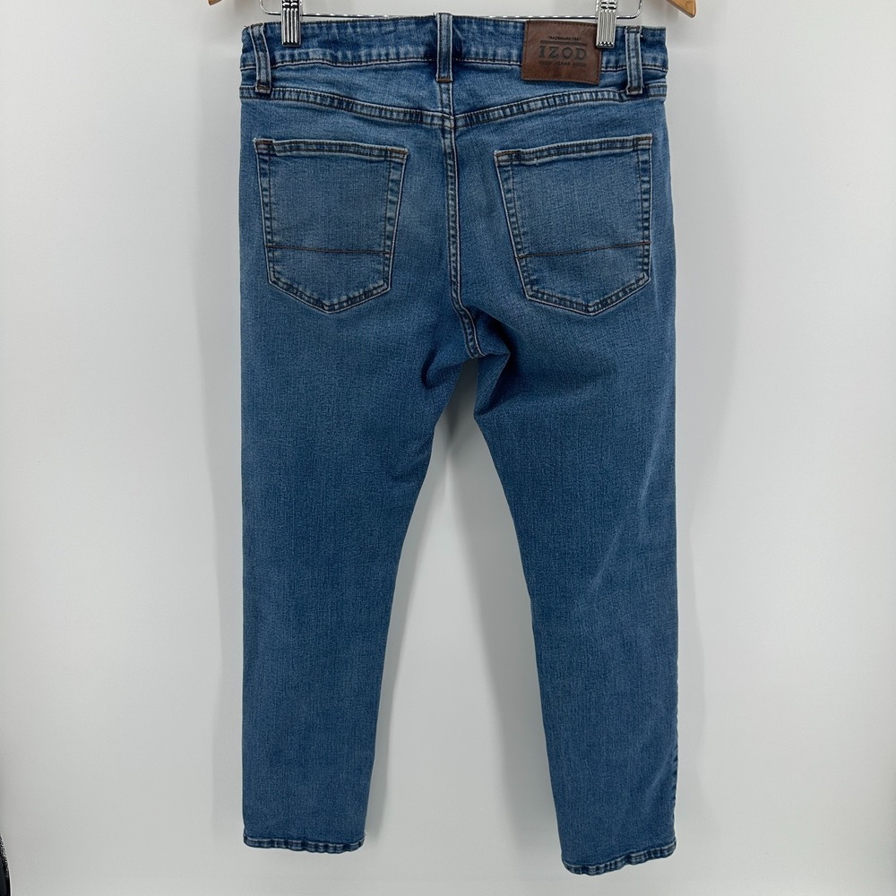 Izod‎ Jeans Mens Blue Denim Skinny 5-Pocket Low Rise Stretch Comfort Everyday - Picture 3 of 9